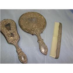 Mirror, Brush & Comb Set