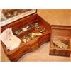 Image 1 : 2 Wood Jewelry Boxes Filled with Jewelry