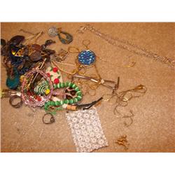 Small Bag Full of Misc. Jewelry-Some sterling.