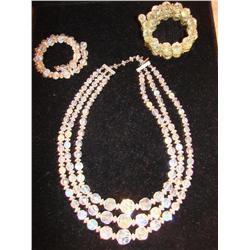 Aurora Borealis 3 string necklace & bracelet