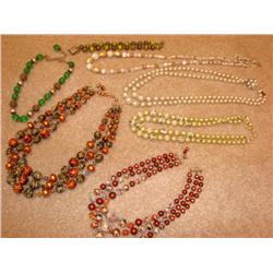 6 Beaded Necklaces & 1 Beaded Bracelet