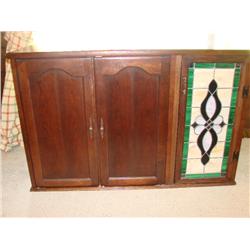TV Entertainment Cabinet With Stained Glass Insert