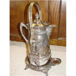Wilcox Silverplate Coffee Server in Stand
