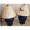 Image 1 : Pair of Blue Lamps w/Shades