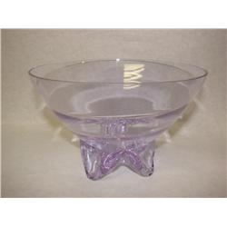 Footed Pedestal Lavendar Glass Bowl