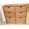 Image 1 : Natural Wicker Storage Cabinet w/6 Pull out Baskets