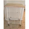 Image 1 : Kitchen Island Cart w/Wood Top & Lockable Casters