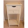 Image 1 : Wood & White Wicker Nightstand