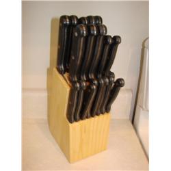 Knife Set in Wood Holder