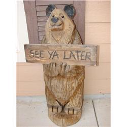 Wood Carved Bear-apprx. 3 ft. tall