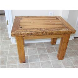 Distressed Wood End Table
