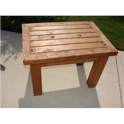 Distressed Wood End Table