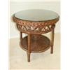 Image 1 : Natural Wicker End Table w/Glass Top