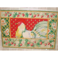 Red Rooster Rug, apprx. 28" x 40"