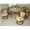 Image 1 : Rattan Table w/One Leaf & 6 Chairs