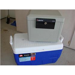 76 Can Igloo Ice Chest & Fireproof Safe Box (no key)