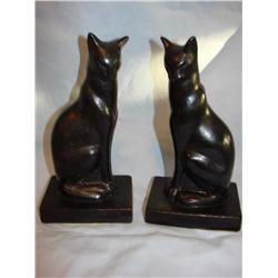 Very Old Black Cat Bookends