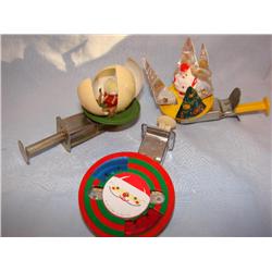 3 Old Metal Holiday Toys