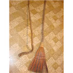 Old Wood Handle Broom & Walking Stick
