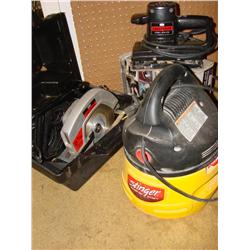 Wet Dry Vac, Belt Sander & Saw