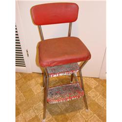 Red Seat & Back Kitchen Stool