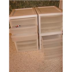 4 Empty Plastic Storage Drawers