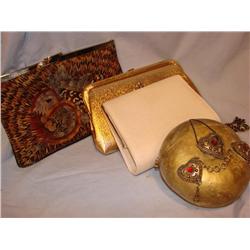4 Vintage Purses: One of Feathers, One is a Gourd