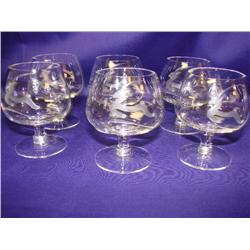 6 Reindeer Etched Mini Brandy Sniffers