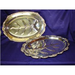 2 Footed Silver Platters