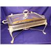 Image 1 : Silver Serving Chafing Dish, attached lid, w/insert