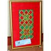 Image 1 : Red & Green Framed Needlepoint
