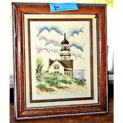 Lighthouse Framed Needlepoint