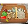 Image 1 : Box of Assorted Glass Objects (Apples,Bowls,Ash