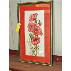 Flower Needlepoint Framed