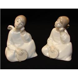 Two Lladro Sitting Angels