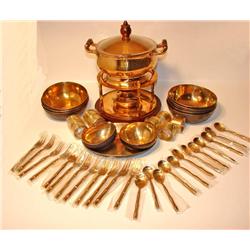 Brass Fondue Set