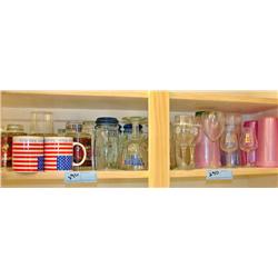 Shelf of Assorted cups & Glasses