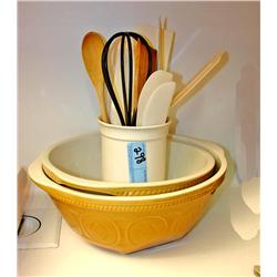 Two Mixing Bowls/Cooking Utensils