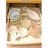 Image 1 : Drawer of White Cookware/3 Pyrex Bowls