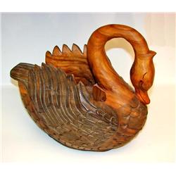 Carved Wooden Swan
