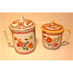 Two China Tea Cups Floral