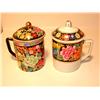 Image 1 : Black Floral/Black & White Floral Tea Cups