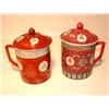Image 1 : Two Red & White Cups