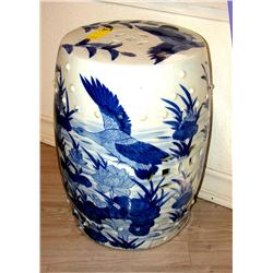 Blue & White Birds Porcelain Stand