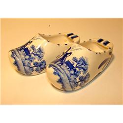 Blue & White Ceramic Dutch Shoes