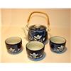 Image 1 : Blue Floral Tea Pot w/Cups