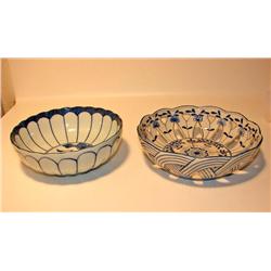 Two Blue & White Bowls