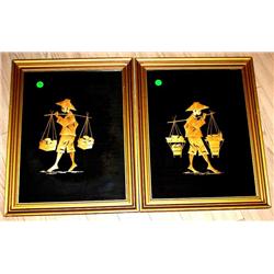 Pair of Framed Oriental Pictures