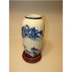 Blue & White Wen with Stand