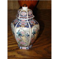 Blue & White Peacock Urn